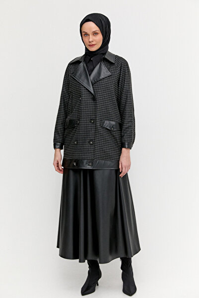 Setrms Kareli Suni Deri Oversize Kap