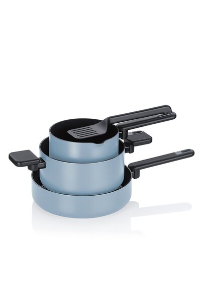 KELA Keck Lang Σετ κεραμικών γλαστρών Mira 5 τεμαχίων, μπλε καπνού