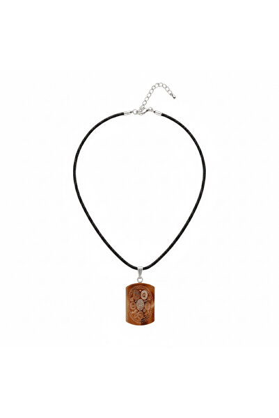 Tesbihane Men's Agate Natural Stone Cevşen Necklace - with Celcelutiye Prayer...
