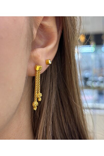 Has Kuyumcum 14 Ayar Altın Dorika Toplu Kalze Küpe