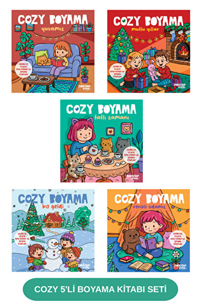 The Kitap Cozy 5'li Boyama Kitabı Seti - Boya, Kopart, As