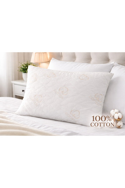 YÜNTEKS Good Morning Cotton Pillow, Breathable Texture, Organic Cotton, Quilt...