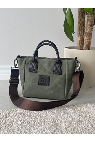 na nura collection Khaki Green Women's Canvas Vintage Detailed Hand and Shoul...