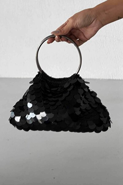 AYAKKABI PRENSİ Elea Pullu Payetli Çanta SİYAH