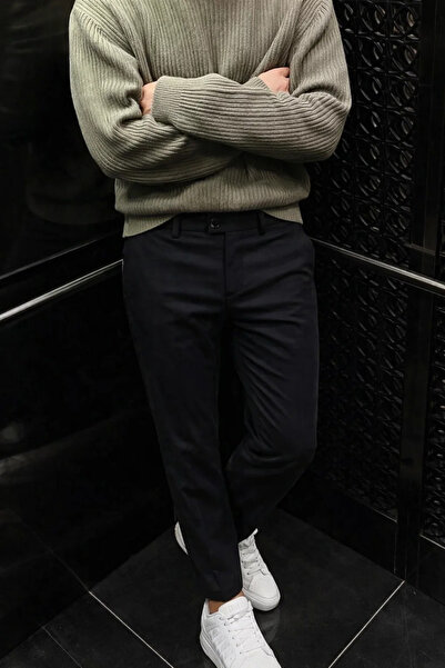 COMBİNE MİCHAİL Erkek Rahat Regular Dar Paça Siyah Pantolon