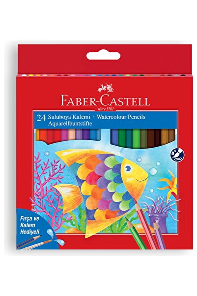 Faber Castell Faber-Castell Aquarell Kuru Boya Kalemi 24 Renk Karton Kutu