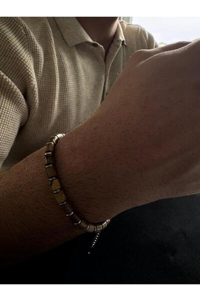 Nish atelier خشب الجاسبر الفضي 8 مم هيماتيت