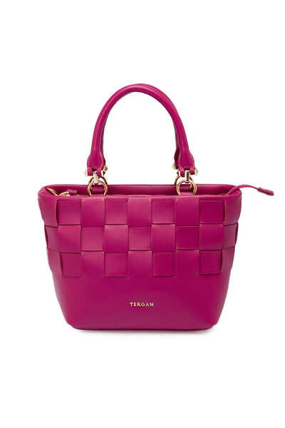 Tergan Fuşya Hakiki Deri Kadın El Çantası - S25Y1BC80408-J7E