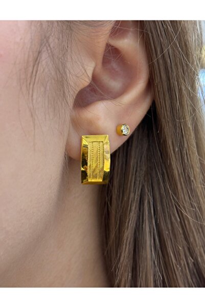 Has Kuyumcum 14 Ayar Altın Trabzon Hasır Küpe