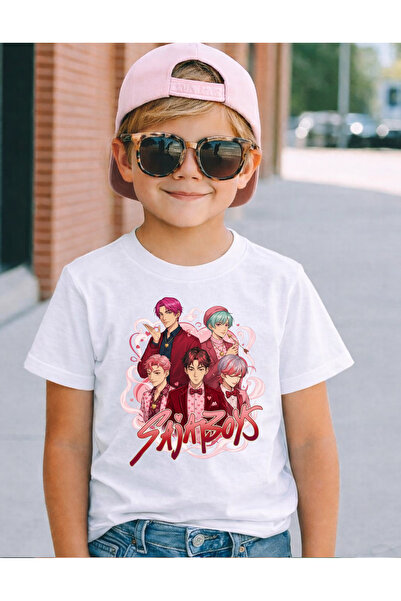 lovver Saja Boys Kpop Designed Premium Print Cotton Black and White Children'...