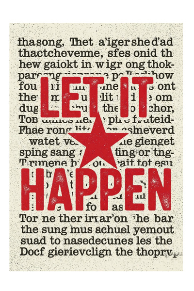 Taranist Kağıt Poster - Let It Happen Siyah Kedi Kahve - Vintage Kaotik Kırmı...