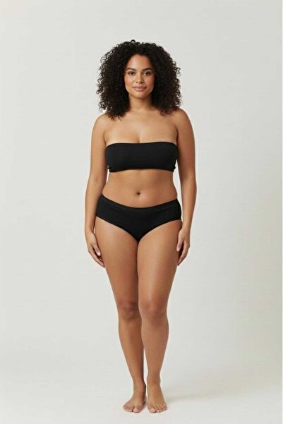 Pink Cadillac سروال داخلي نسائي أسود كبير الحجم عالي الخصر - قماش قطني يسمح ب...