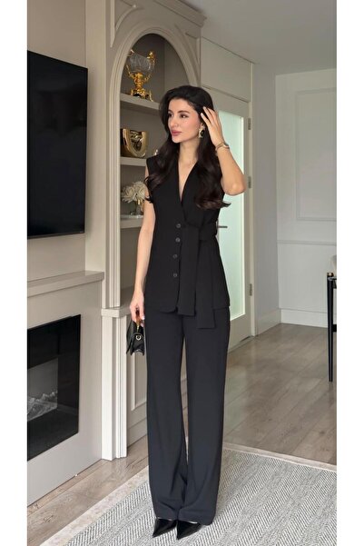 HAZELANNA طقم سترة وبنطلون أسود