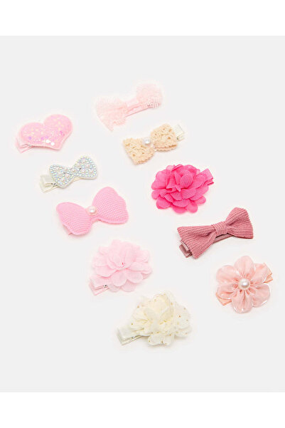 REDTAG مجموعة مشابك شعر متنوعة للبنات (عبوة من 18 قطعة)