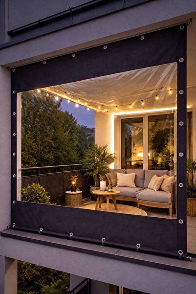 HİLAL ŞEMSİYE Şık görünüm şeffaf su geçirmez 0.80mm branda