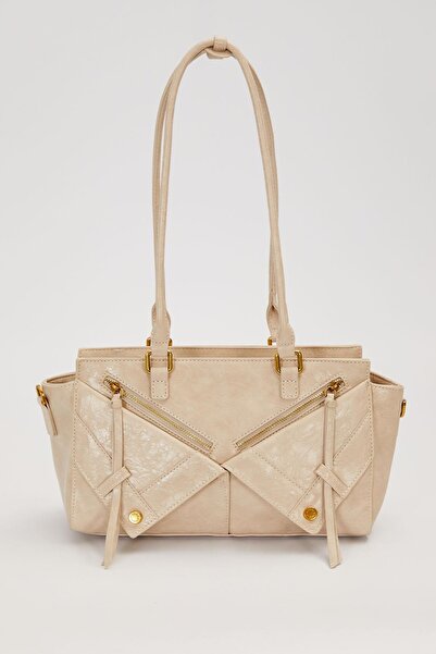 Levidor Gray Crossbody Zipper Detailed Shoulder Bag