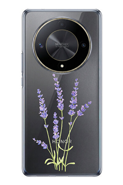 TechTree حافظة سيليكون متوافقة مع Honor X9B بتصميم زهرة اللافندر مطبوع