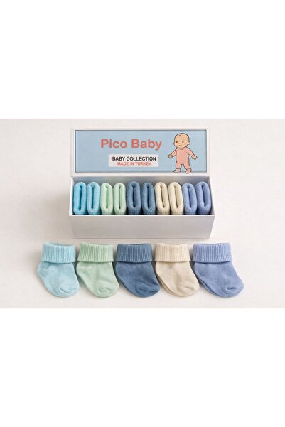Pico Baby Organic Cotton Unisex 5-Piece Boxed Premium Newborn Baby Socks