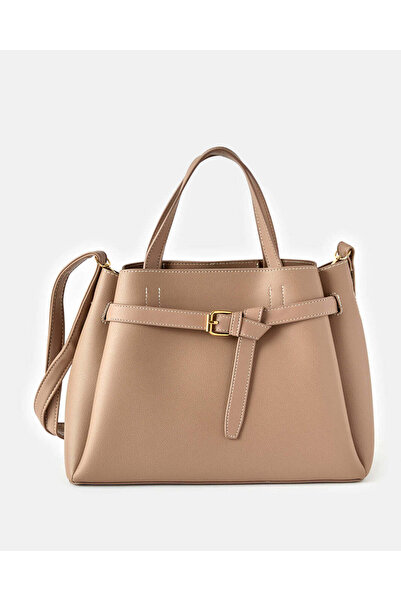 REDTAG Women Beige Solid Day Bag