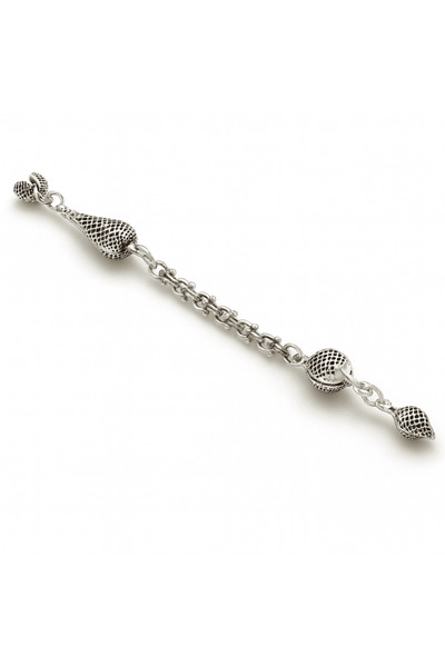 Tesbihane Filigree Design Silver Color Albanian Chain Single Whip Tarnish Res...