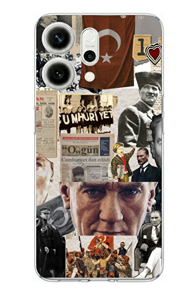 TechTree Oppo Reno 14 5g Compatible Atatürk Republican Collage Printed Silico...