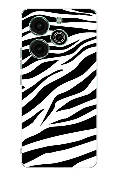 TechTree حافظة سيليكون متوافقة مع تصميم زيبرا مطبوع من تكنو بوفا 6 برو