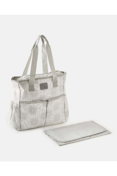 REDTAG Grey And White Diaper Bag With Changing Mat (2 Piece)