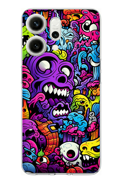 TechTree Oppo Reno 14 5g Compatible Psychedelic Colored Monsters Printed Sili...