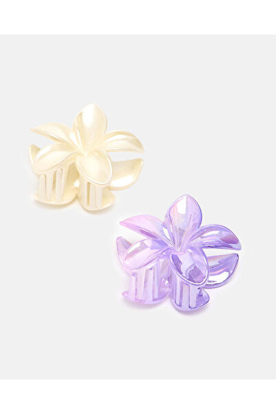 REDTAG Women Purple And Yellow Hair Claw Set (Pack of 2)