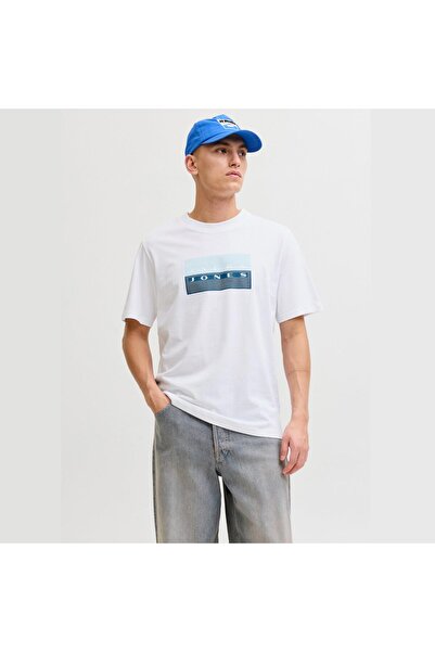 Jack & Jones Fusion Dots Print Men's White T-Shirt (12289863-Bw)