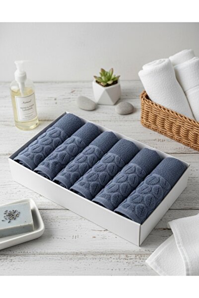 Vandore Home Badem Desenli | 6'lı Kutulu El ve Yüz Havlusu Seti - %100 Pamuk ...