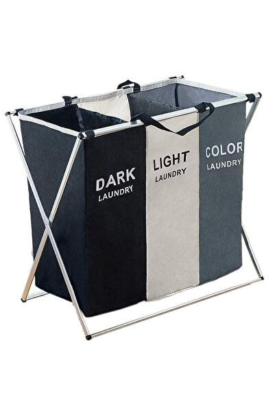 TodayShop Laundry Basket with 3 Compartments Foldable - Premium Oxford Fabric...