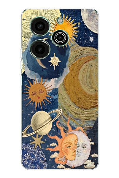 TechTree حافظة سيليكون مطبوع متوافقة مع تصميم الكون الشمسية والقمرية من تكنو ...