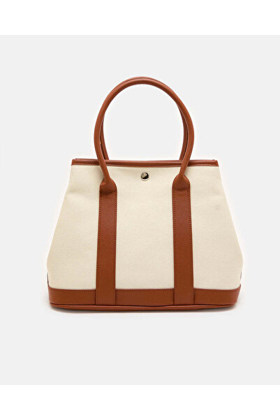 REDTAG Women Brown And Beige Canvas Tote Bag