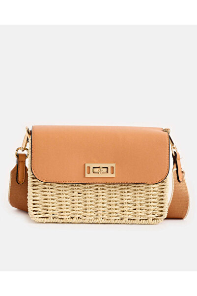 REDTAG Women Beige Embellished Flap Messenger