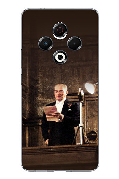 TechTree حافظة سيليكون متوافقة مع هاتف Tecno Spark 30 متوافقة مع خطاب أتاتورك...