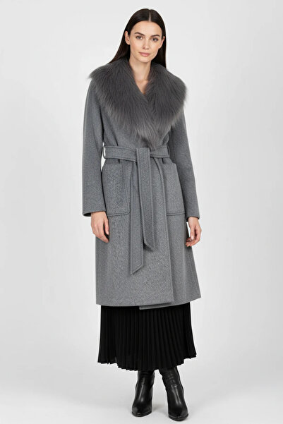 Ekol Fur Collar Bag Pocket Coat 6071