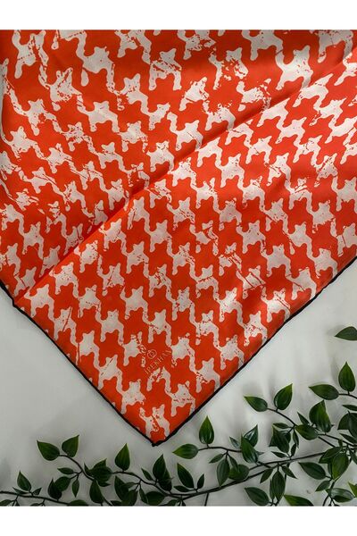 İpekhan Houndstooth Pattern Thin Cotton Scarf