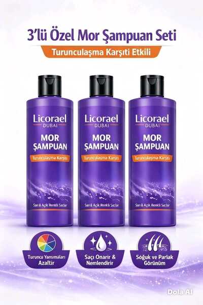 CYBERBAZAAR Licorael Dubai Purple Shampoo 3X400 ml – Anti-Orange, Yellow and ...