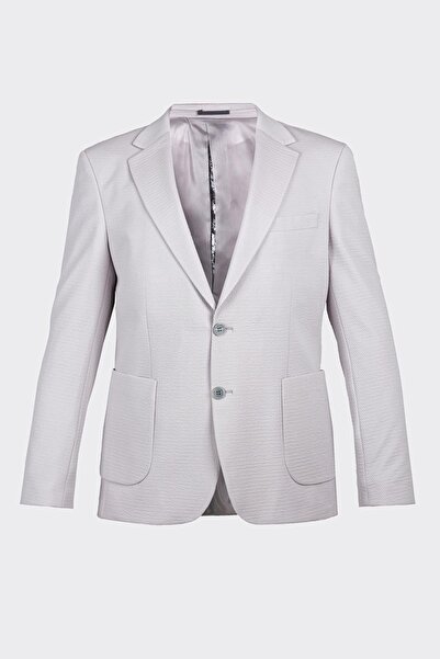 White Stone Gray Casual Slim Fit Bi-Stretch Jacket