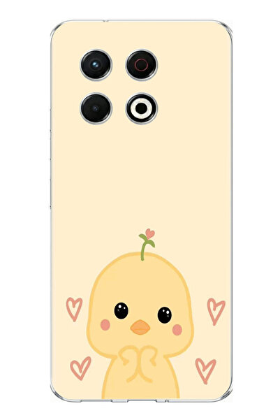 TechTree حافظة سيليكون مطبوع متوافقة مع هاتف Tecno Spark 30 Pro بنمط كتكوت لط...