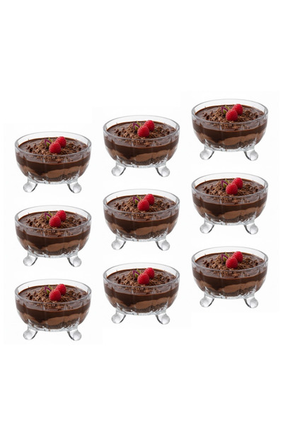 Generic 9-piece dessert bowl set - with ice cream/pudding cup base/dessert se...
