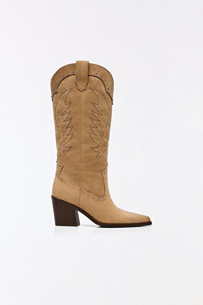 Bershka Çıtçıt detaylı kovboy topuklu bot