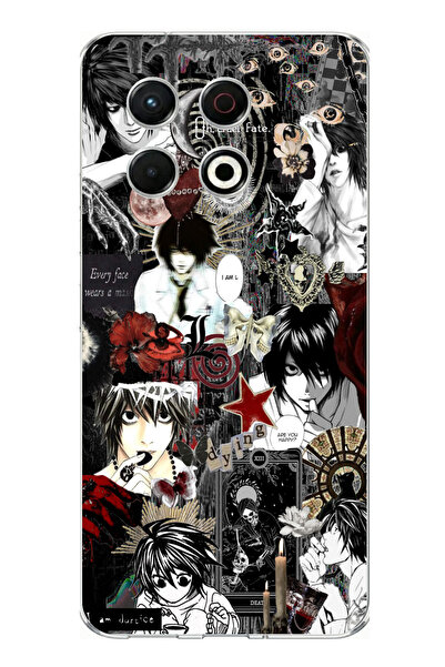 TechTree حافظة سيليكون مطبوع متوافقة مع تكنو سبارك 30 برو بتصميم كولاج ديث نوت