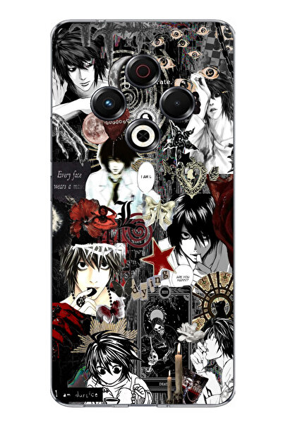 TechTree حافظة سيليكون مطبوع متوافقة مع تكنو سبارك 30 بتصميم كولاج ديث نوت