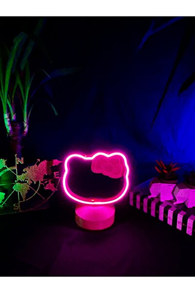 BACK HELLO KITTY Neon Gece Lambası - Masa Gece Lambası KUMANDALI