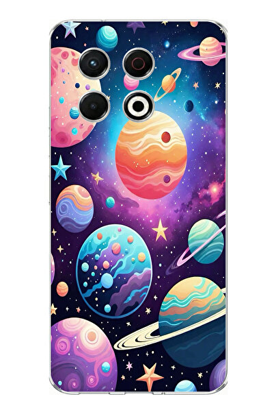 TechTree حافظة سيليكون مطبوع متوافقة مع هاتف Tecno Spark 30 Pro بنمط الفضاء و...