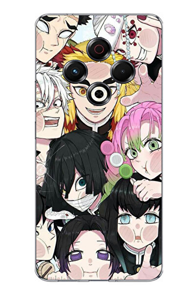 TechTree حافظة سيليكون متوافقة مع تكنو سبارك 30 من مانغا ديمون سلاير مطبوع