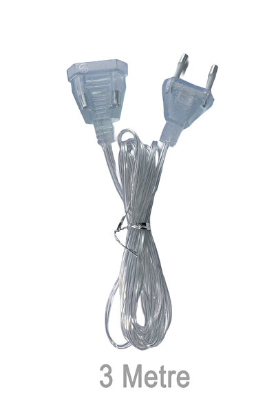 Neovista 3 Metre Şeffaf LED Işık Adaptör Kablo – 220V Priz Uyumlu Dekoratif A...