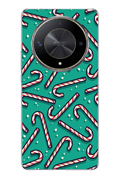 TechTree حافظة سيليكون مطبوع متوافقة مع Honor X9B مع حلوى عيد الميلاد ورقائق ...